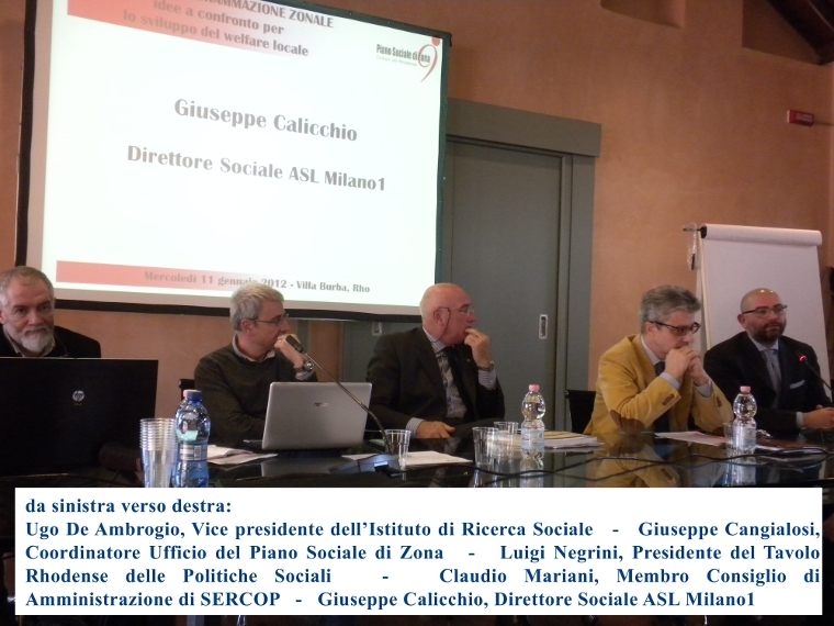 tavolo relatori incontro Nuovo Piano Sociale 2012-14