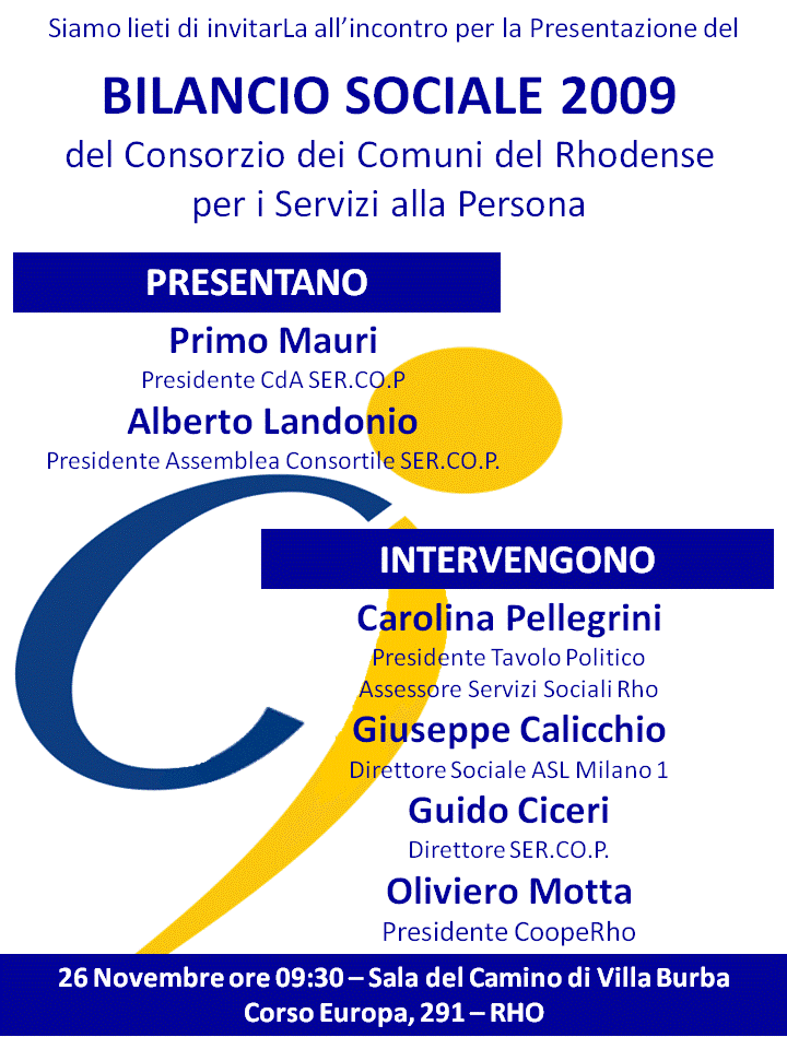 invito presentazione bilancio sociale 2009
