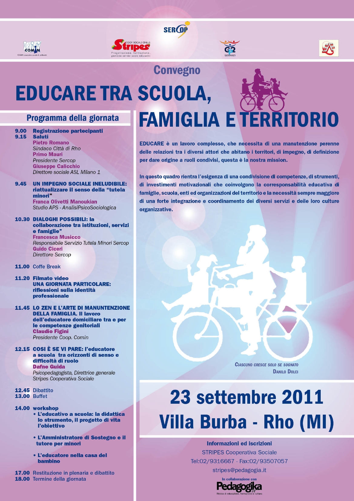 Convegno "Educare tra scuola, famiglia e territorio" - Rho, 23/09/11